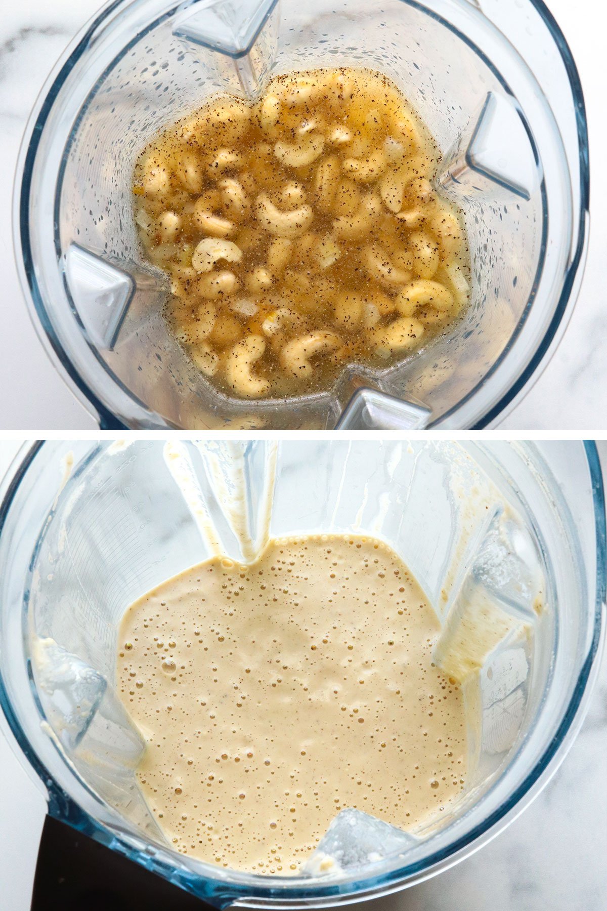 vegan Alfredo sauce blended until smooth.